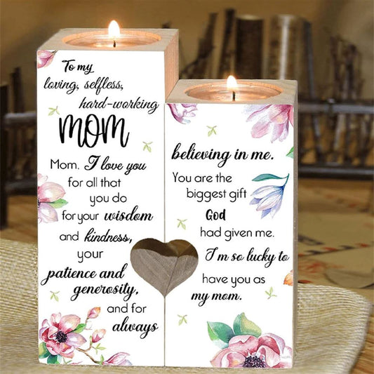 Mother's Day Candle Holders, To My Mom Heart Candle Holders, You Are The Biggest Gift God Had Given Me, Heart Candle Holder Gifts For Mom
