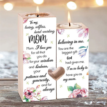 Mother's Day Candle Holders, To My Mom Heart Candle Holders, You Are The Biggest Gift God Had Given Me, Heart Candle Holder Gifts For Mom