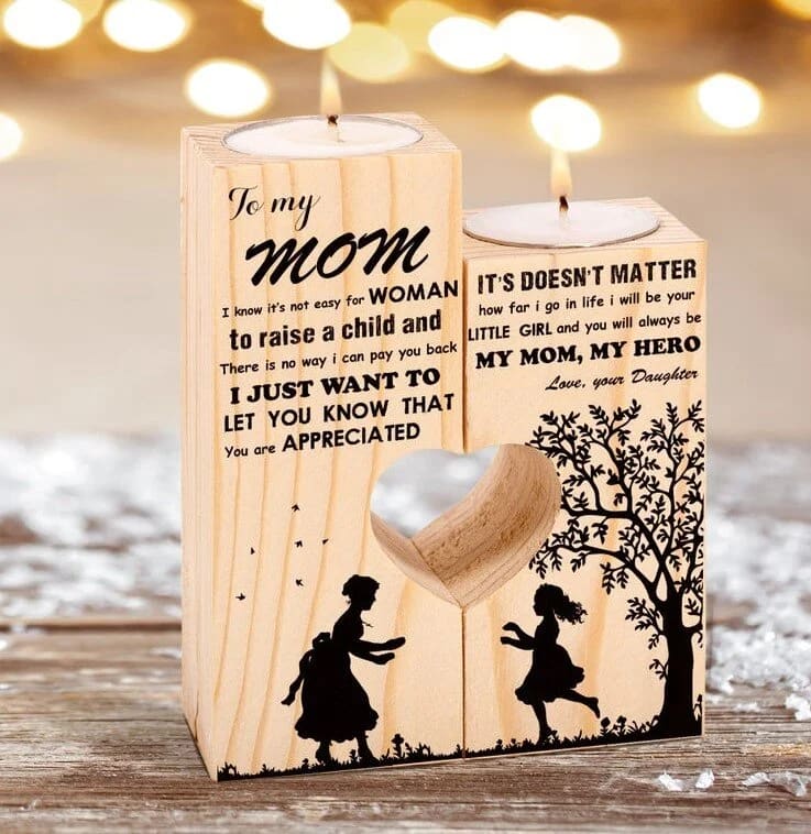 Mother's Day Candle Holders, To My Mom, I Know It's Not Easy For Woman To Raise A Child And There Is No Way I Can Pay You Back Candle Holder