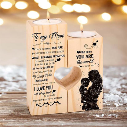 Mother's Day Candle Holders, To My Mom, I Love You With All My Heart Candle Holders