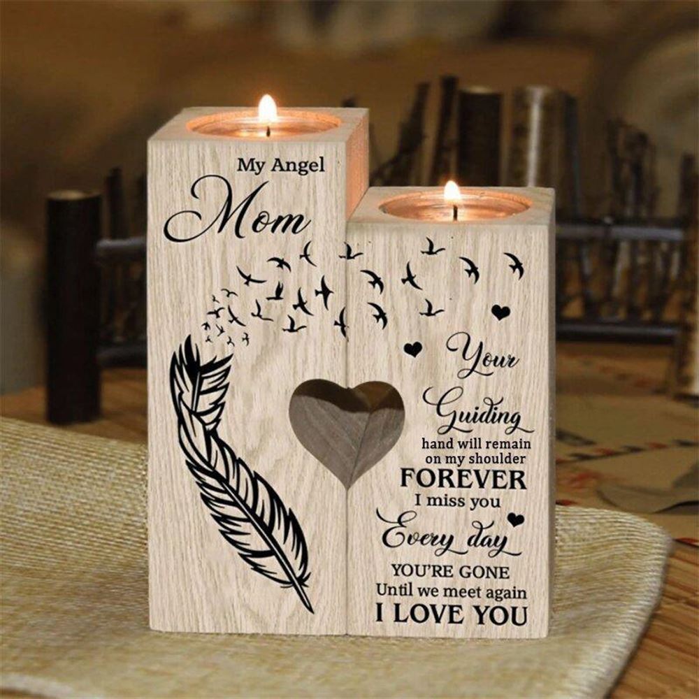 Mother's Day Candle Holders, To My Mom, I Miss You Everyday I Love You Heart Candle Holders