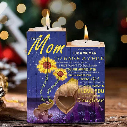 Mother's Day Candle Holders, To My Mom, You Will Always Be My Loving Mother I Love You, Elephant Candle Holder