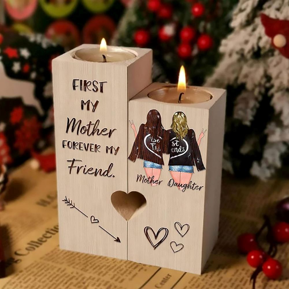 Mother's Day Candle Holders, To My Mother, First My Mother Forever My Friend Heart Candle Holders