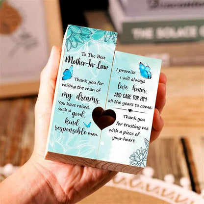 Mother's Day Candle Holders, To My Mother, In, Law Butterfly Heart Candle Holders, Thank You For Raising The Man Of My Dreams Heart Candle Holders