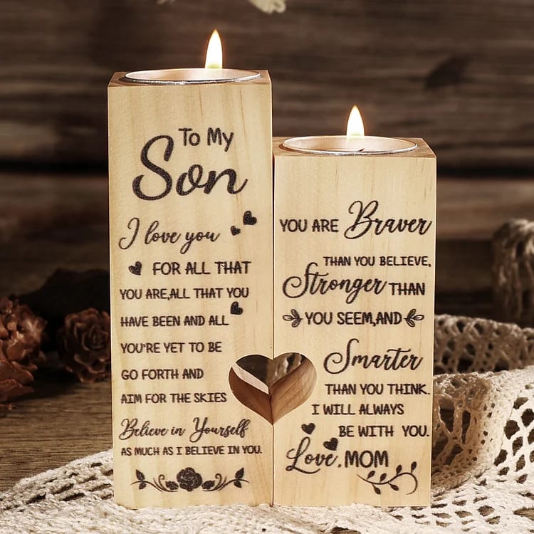 Mother's Day Candle Holders, To My Son, I Love You Candle Holder Candlestick Mom To Son