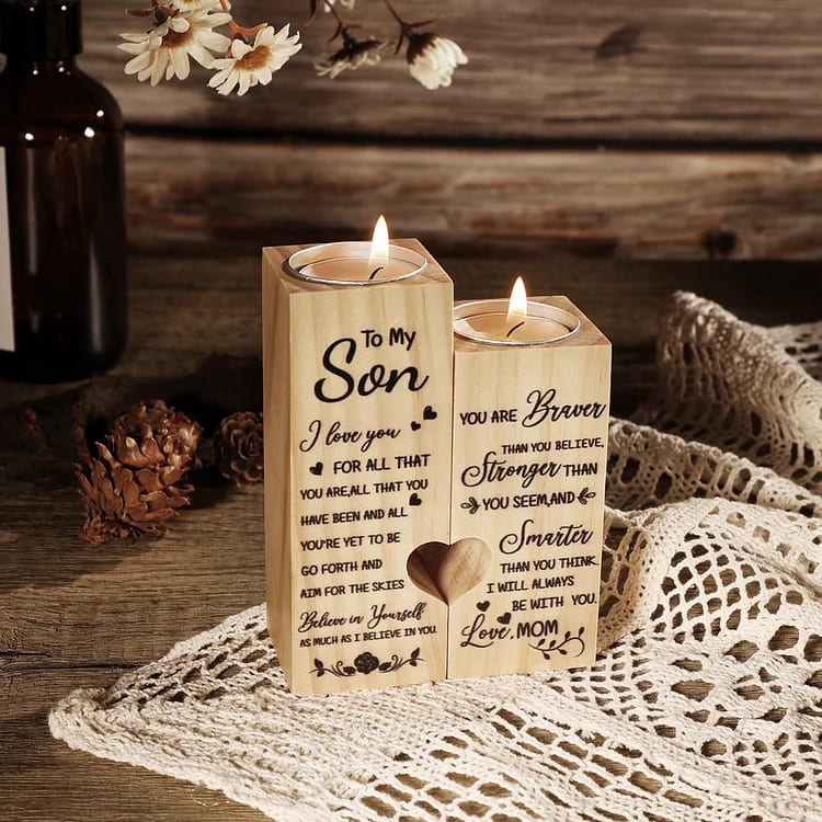 Mother's Day Candle Holders, To My Son, I Love You Candle Holder Candlestick Mom To Son