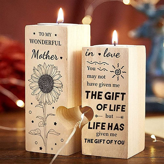 Mother's Day Candle Holders, To My Wonderful Mother, You May Not Have Given Me The Gift Of Life Heart Candle Holders
