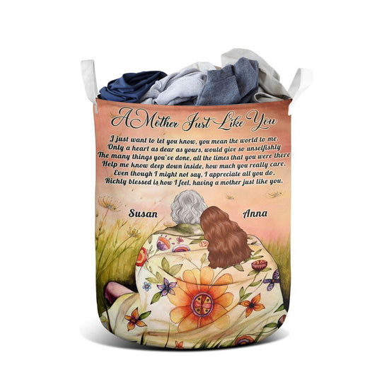 Mother's Day Laundry Basket, Custom Mother And Daughter Laundry Basket, Mother's Day Gift, Storage Basket For Mom