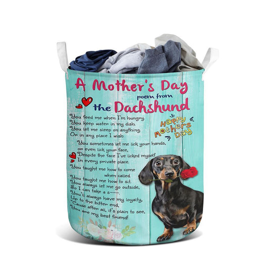Mother's Day Laundry Basket, Dachshund A Mother Day Poem Laundry Basket Print, Mother's Day Gift, Storage Basket For Mom
