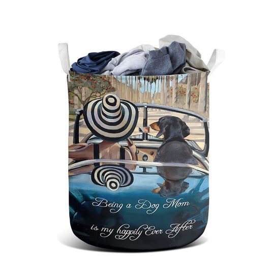 Mother's Day Laundry Basket, Dachshund Being A Dog Mom Gift For You Laundry Basket, Mother's Day Gift, Storage Basket For Mom