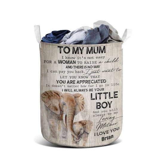 Mother's Day Laundry Basket, Elephant To My Mum I Know It'S Not Easy Laundry Basket, Mother's Day Gift, Storage Basket For Mom