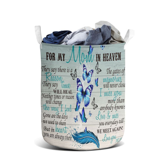 Mother's Day Laundry Basket, For My Mom In Heaven Laundry Basket, Mother's Day Gift, Storage Basket For Mom
