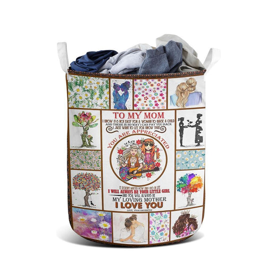 Mother's Day Laundry Basket, Hippie Family Daughter To My Mom Laundry Basket, Mother's Day Gift, Storage Basket For Mom