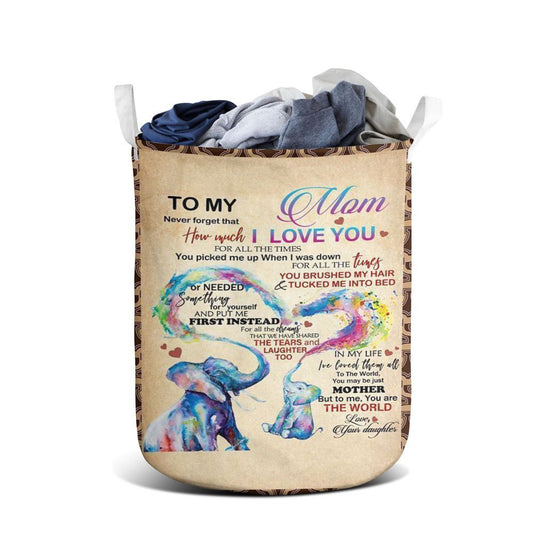 Mother's Day Laundry Basket, How Much I Love You Elephant Laundry Basket, Mother's Day Gift, Storage Basket For Mom