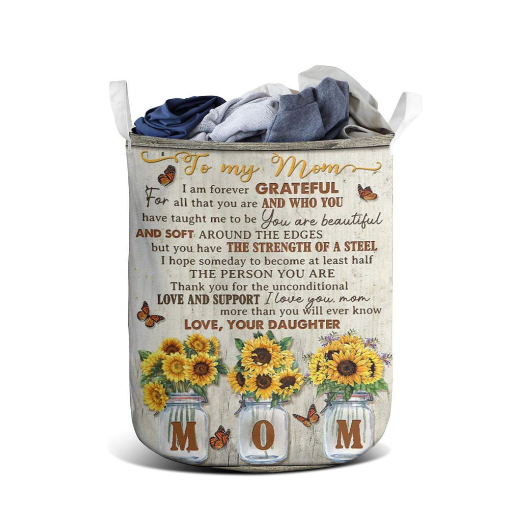 Mother's Day Laundry Basket, I Am Forever Grateful Mother's Day Laundry Basket, Mother's Day Gift, Storage Basket For Mom