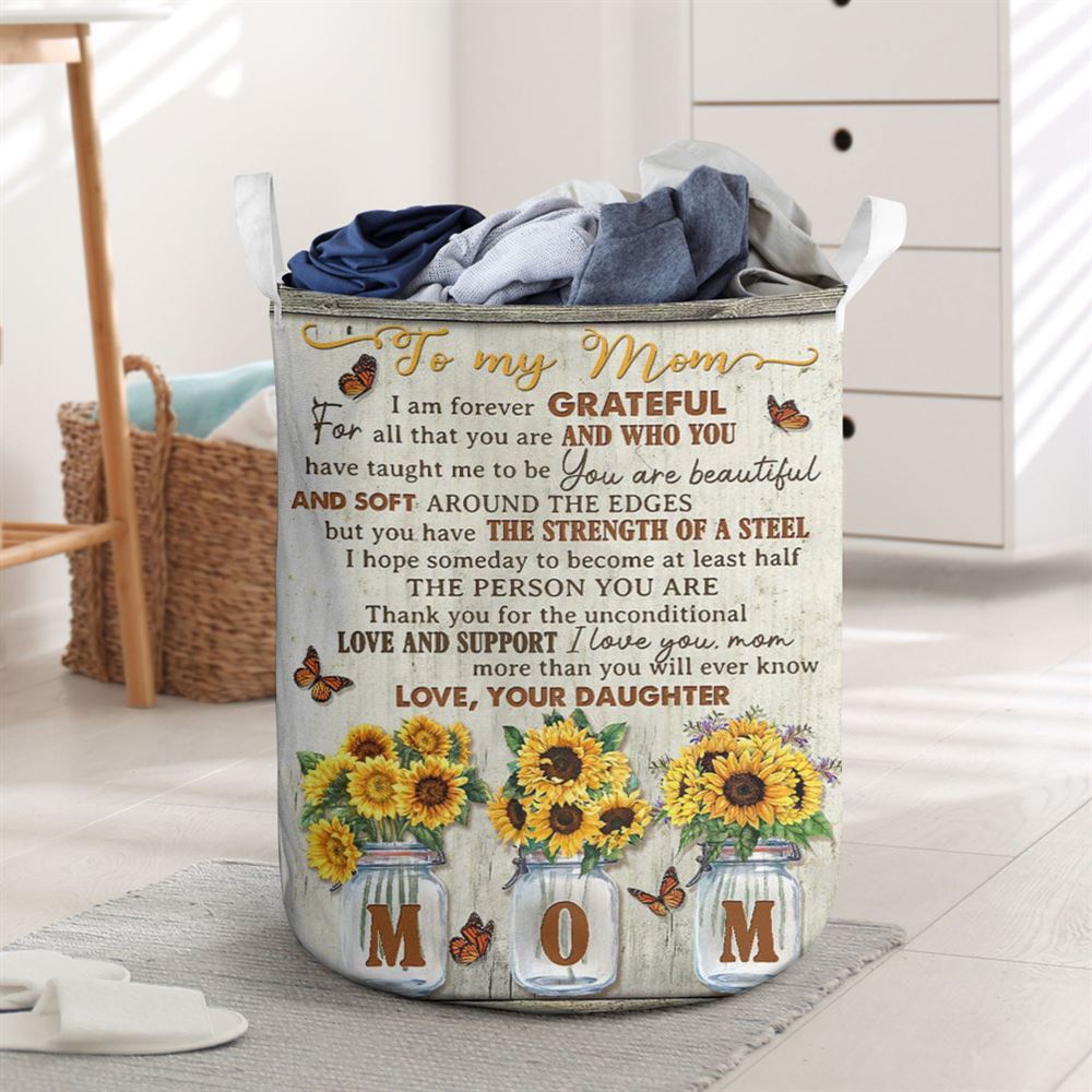 Mother's Day Laundry Basket, I Am Forever Grateful Mother's Day Laundry Basket, Mother's Day Gift, Storage Basket For Mom