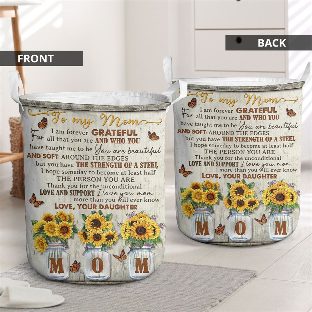 Mother's Day Laundry Basket, I Am Forever Grateful Mother's Day Laundry Basket, Mother's Day Gift, Storage Basket For Mom