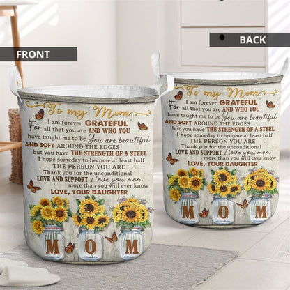 Mother's Day Laundry Basket, I Am Forever Grateful Mother's Day Laundry Basket, Mother's Day Gift, Storage Basket For Mom