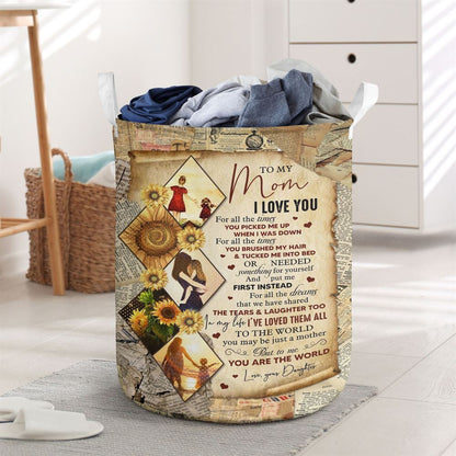 Mother's Day Laundry Basket, I Love You For All The Times Daughter To Mom Laundry Basket, Mother's Day Gift, Storage Basket For Mom