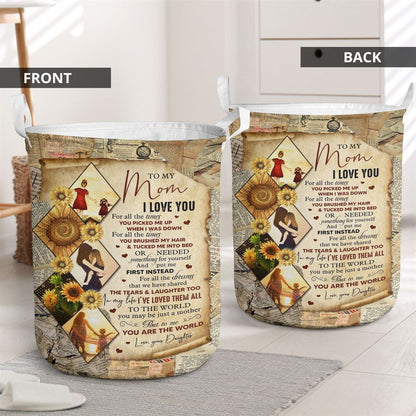 Mother's Day Laundry Basket, I Love You For All The Times Daughter To Mom Laundry Basket, Mother's Day Gift, Storage Basket For Mom