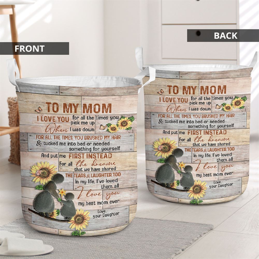 Mother's Day Laundry Basket, I Love You For All The Times You Pick Me Up Laundry Basket, Mother's Day Gift, Storage Basket For Mom