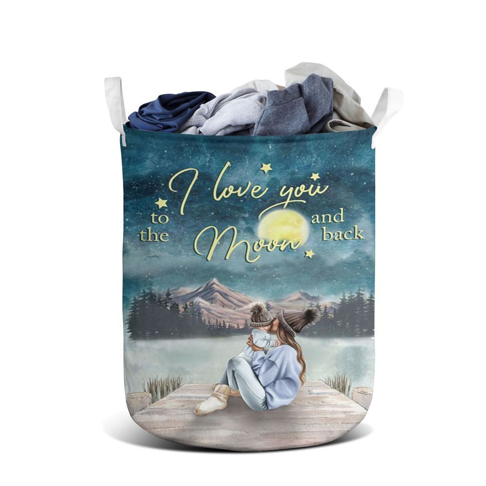 Mother's Day Laundry Basket, I Love You To The Moon And Back Laundry Basket, Mother's Day Gift, Storage Basket For Mom