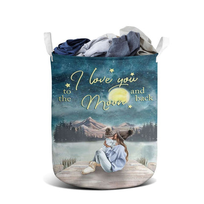 Mother's Day Laundry Basket, I Love You To The Moon And Back Laundry Basket, Mother's Day Gift, Storage Basket For Mom
