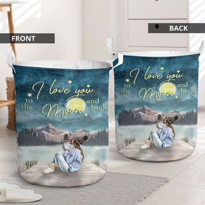Mother's Day Laundry Basket, I Love You To The Moon And Back Laundry Basket, Mother's Day Gift, Storage Basket For Mom