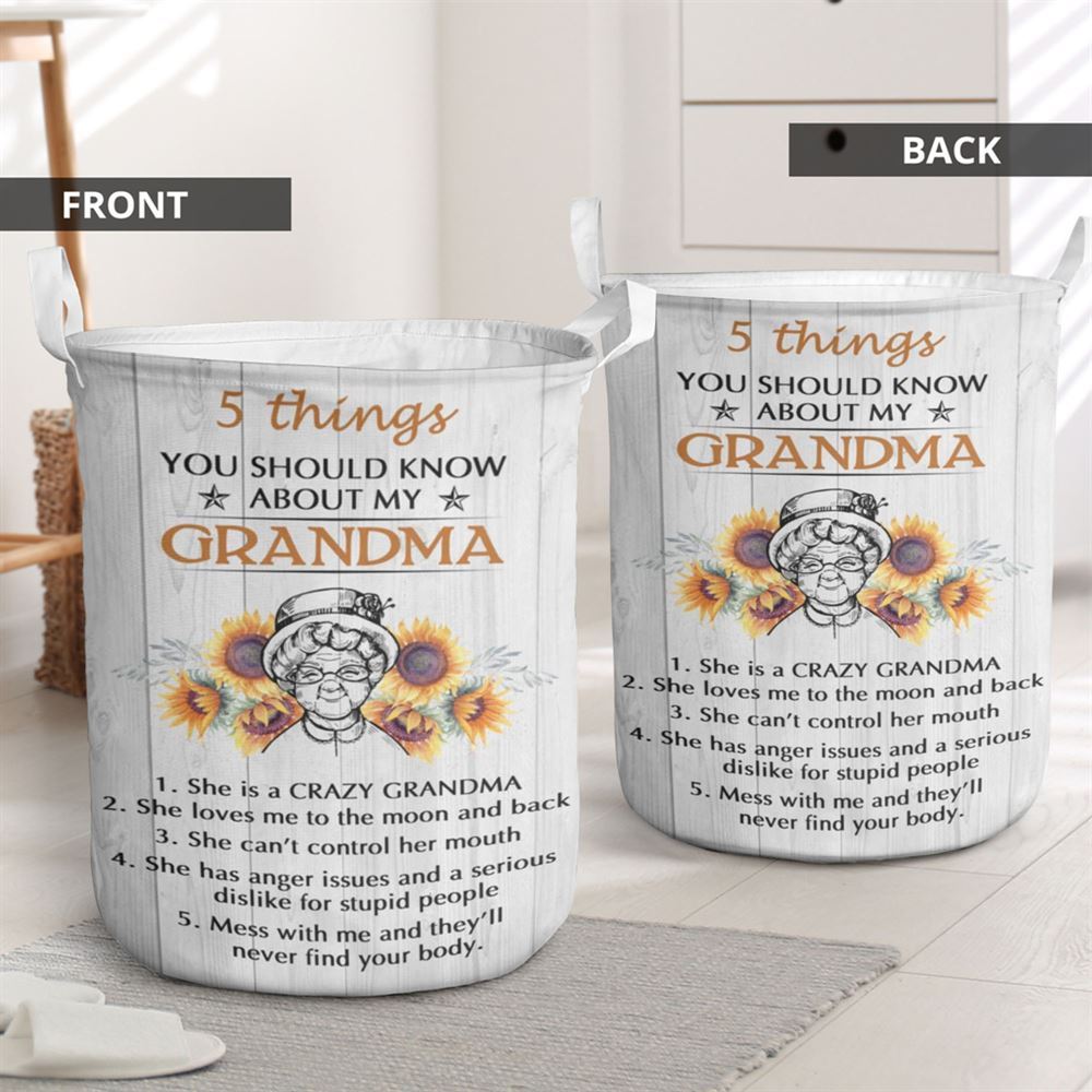 Mother's Day Laundry Basket, Inspirational Paper Laundry Basket To My Grandma, Mother's Day Gift, Storage Basket For Mom