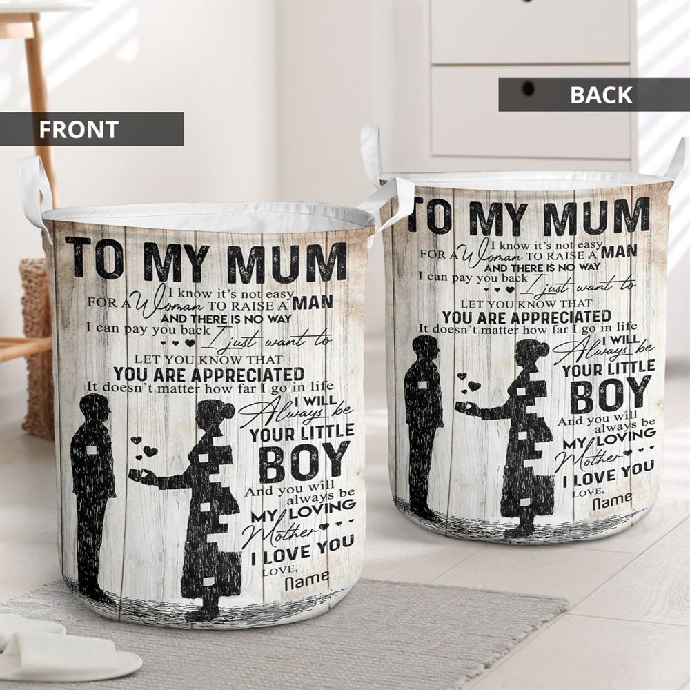 Mother's Day Laundry Basket, It'S Not Easy From Son To Mum Laundry Basket, Mother's Day Gift, Storage Basket For Mom
