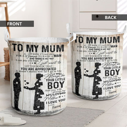 Mother's Day Laundry Basket, It'S Not Easy From Son To Mum Laundry Basket, Mother's Day Gift, Storage Basket For Mom