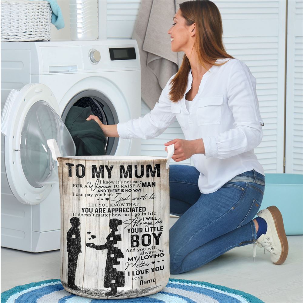 Mother's Day Laundry Basket, It'S Not Easy From Son To Mum Laundry Basket, Mother's Day Gift, Storage Basket For Mom