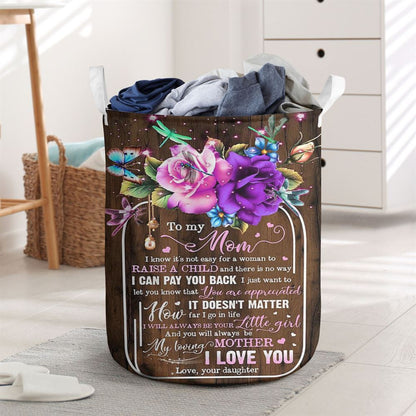 Mother's Day Laundry Basket, It's Not Easy For A Woman To Raise A Child Mother's Day Laundry Basket For Mom, Mother's Day Gift, Storage Basket For Mom