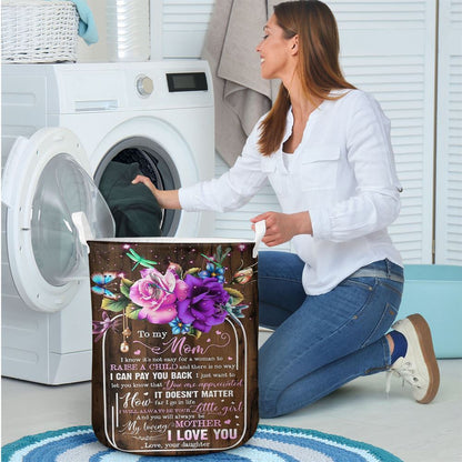 Mother's Day Laundry Basket, It's Not Easy For A Woman To Raise A Child Mother's Day Laundry Basket For Mom, Mother's Day Gift, Storage Basket For Mom