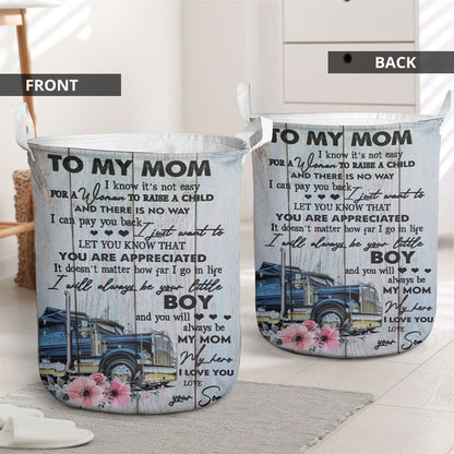 Mother's Day Laundry Basket, It's Not Easy For A Woman To Raise A Child Mother's Day Laundry Basket, Mother's Day Gift, Storage Basket For Mom