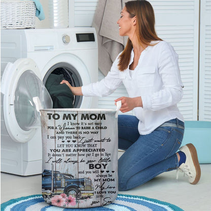 Mother's Day Laundry Basket, It's Not Easy For A Woman To Raise A Child Mother's Day Laundry Basket, Mother's Day Gift, Storage Basket For Mom