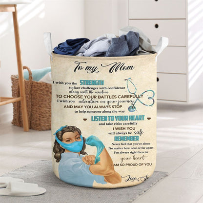 Mother's Day Laundry Basket, Listen To Your Heart Laundry Basket, Mother's Day Gift, Storage Basket For Mom