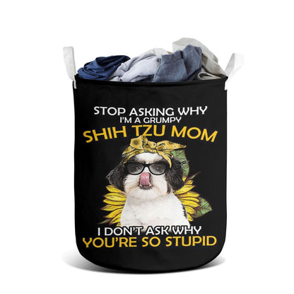 Mother's Day Laundry Basket, Ln Shih Tzu Stop A Grumpy Mom Laundry Basket, Mother's Day Gift, Storage Basket For Mom