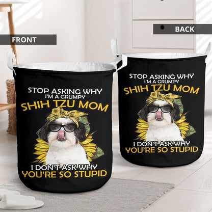 Mother's Day Laundry Basket, Ln Shih Tzu Stop A Grumpy Mom Laundry Basket, Mother's Day Gift, Storage Basket For Mom