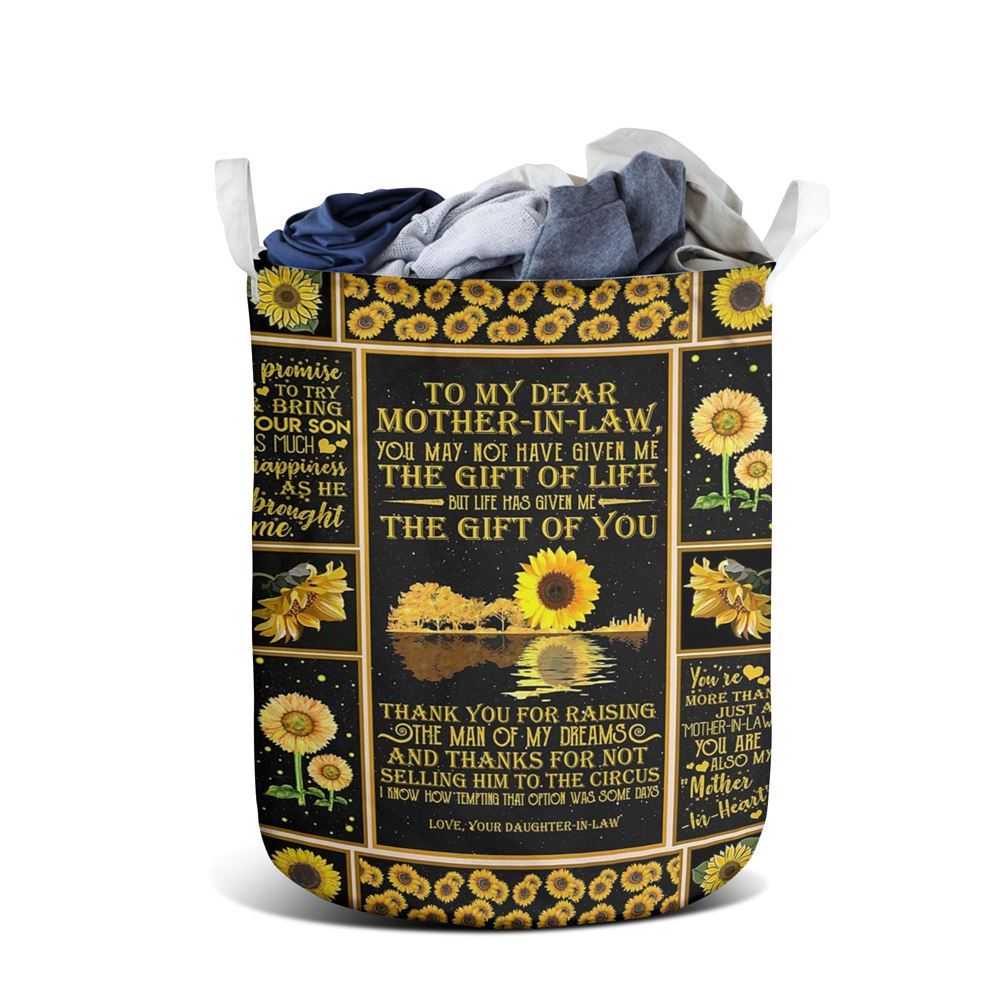 Mother's Day Laundry Basket, Meaningful Quote Daughter To Mother In Law Mom Gifts From Baby Laundry Baskets, Mother's Day Gift, Storage Basket For Mom