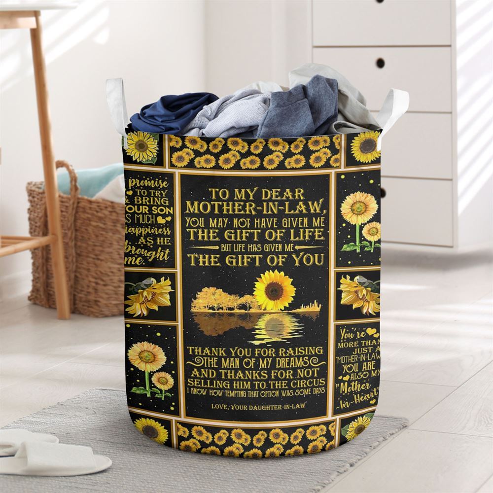 Mother's Day Laundry Basket, Meaningful Quote Daughter To Mother In Law Mom Gifts From Baby Laundry Baskets, Mother's Day Gift, Storage Basket For Mom