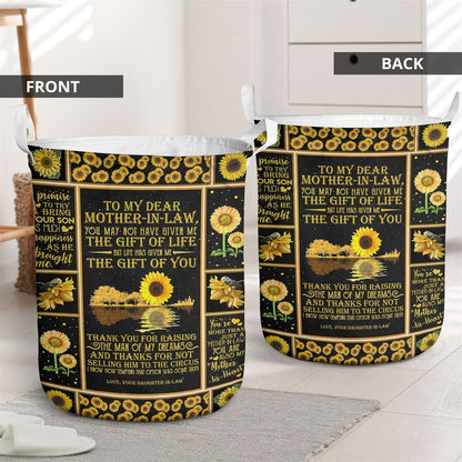 Mother's Day Laundry Basket, Meaningful Quote Daughter To Mother In Law Mom Gifts From Baby Laundry Baskets, Mother's Day Gift, Storage Basket For Mom