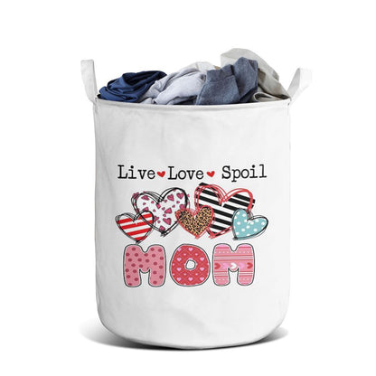 Mother's Day Laundry Basket, Mom Live Love Spoil Laundry Basket, Mother's Day Gift, Storage Basket For Mom