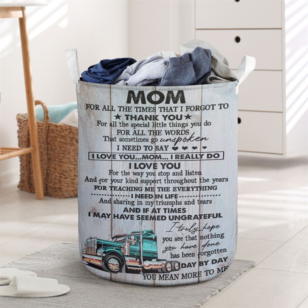 Mother's Day Laundry Basket, Mom, Thank You For Everything Truck Laundry Basket, Mother's Day Gift, Storage Basket For Mom