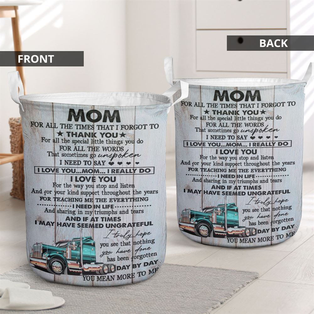 Mother's Day Laundry Basket, Mom, Thank You For Everything Truck Laundry Basket, Mother's Day Gift, Storage Basket For Mom