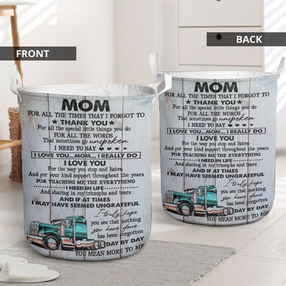 Mother's Day Laundry Basket, Mom, Thank You For Everything Truck Laundry Basket, Mother's Day Gift, Storage Basket For Mom