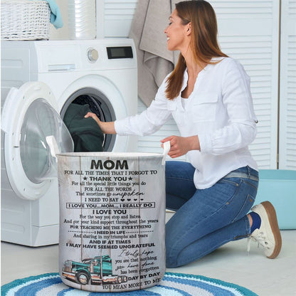Mother's Day Laundry Basket, Mom, Thank You For Everything Truck Laundry Basket, Mother's Day Gift, Storage Basket For Mom