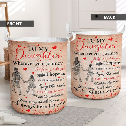 Mother's Day Laundry Basket, Mom To Daughter - I'M Always Here For You Vertical Laundry Basket, Mother's Day Gift, Storage Basket For Mom