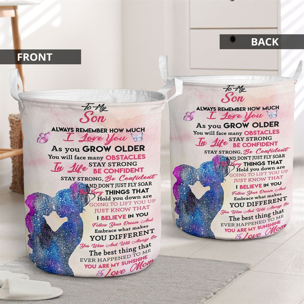 Mother's Day Laundry Basket, Mom To Son - You Are My Sunshine Vertical Laundry Basket, Mother's Day Gift, Storage Basket For Mom