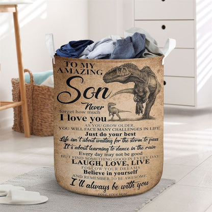Mother's Day Laundry Basket, Mom To Son Never Forgot How Much I Love You Laundry Basket, Mother's Day Gift, Storage Basket For Mom